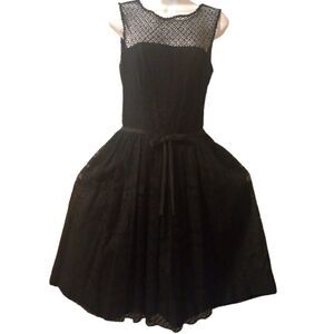 Jonathan Logan vintage black lace fit and flare formal party dress size 2